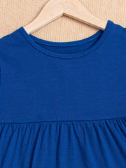 Flounce Sleeve Round Neck Casual Skate Dress