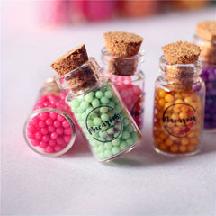 8pcs Mini Macaron Candy Jars for Dollhouse Micro Scene Models