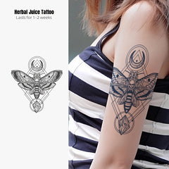 Waterproof Herbal Juice Tattoo Sticker Butterfly Bee & Skull Sweat Proof