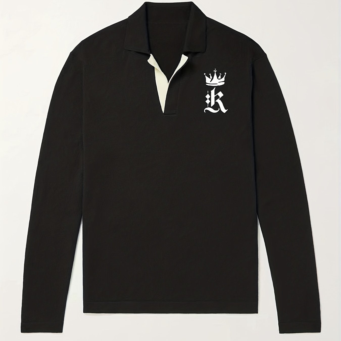 Men's Crown Pattern Knit Polo Shirt
