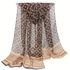 Chiffon Scarf Large Shawl Women Casual Windproof Head Wrap Travel Beach Towel