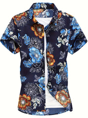 Men's Flower Print Short Sleeve Hawaii Shirt