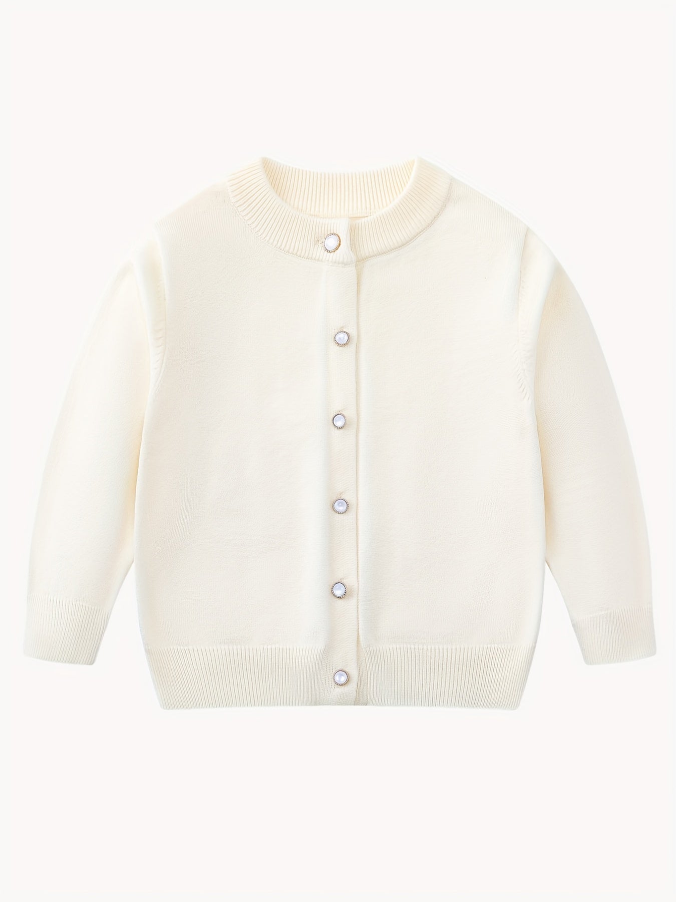 Girls Pearl Button Cardigan Sweater School Uniform Knit Top