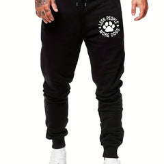 Casual Dog Graphic Drawstring Joggers Men s Sweatpants