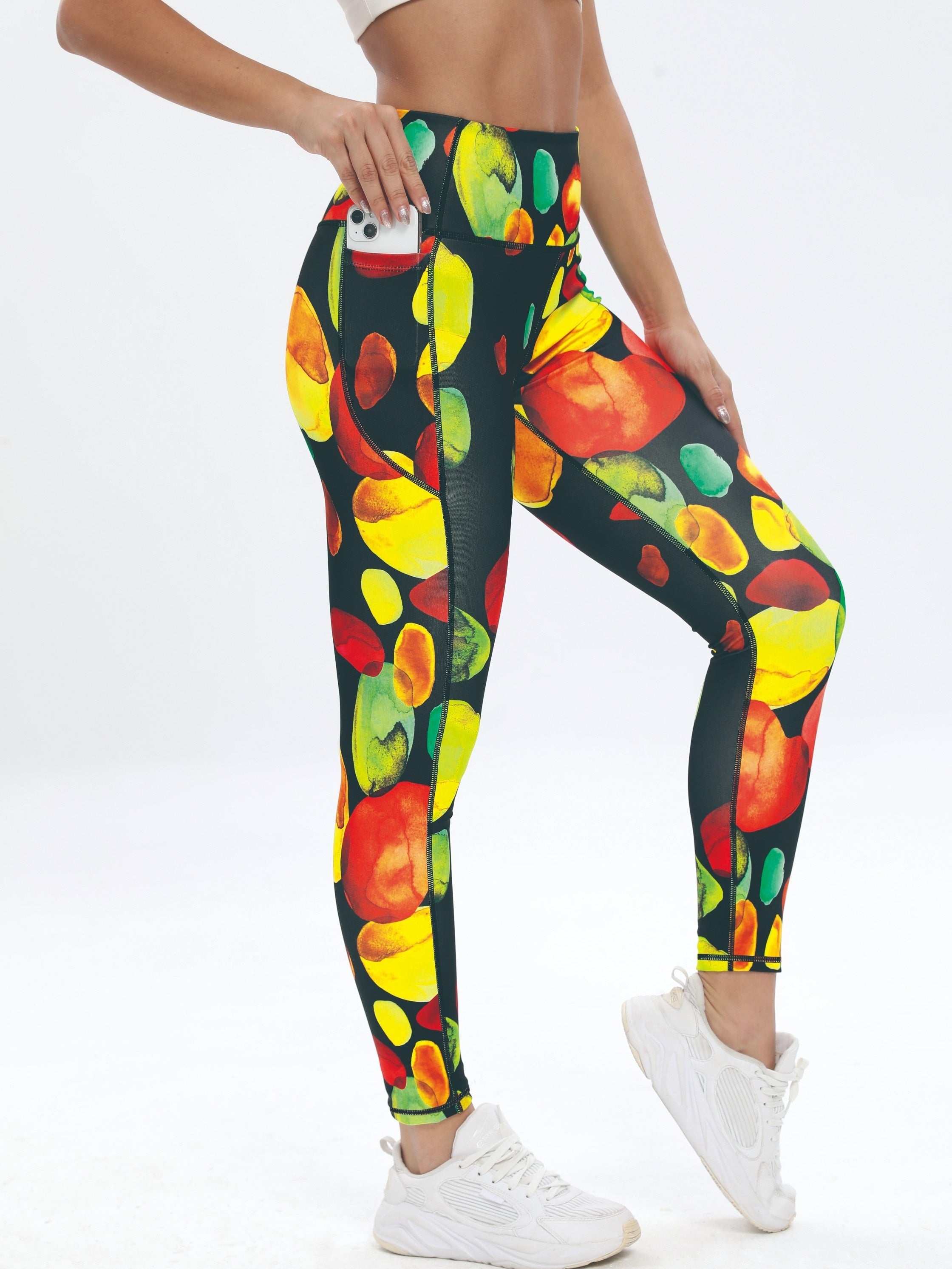 Colorful Print Casual Yoga Pants High Stretch Leggings