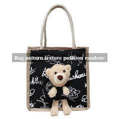 Bear Tote Canvas Cartoon Handbag Bag Shopping Bag