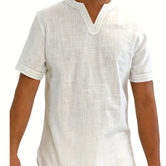 Men's Casual V Neck Short Sleeve Tee for Summer