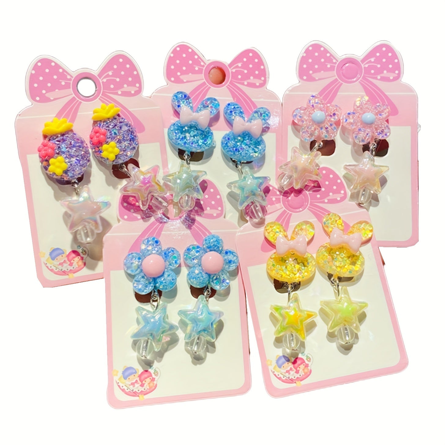 Cartoon Resin Star Pendant Ear Cuff for Party Girls