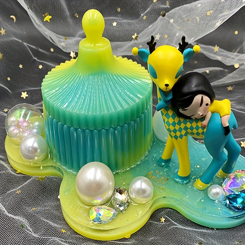 Circular Striped Storage Box Silicone Mold With Lid
