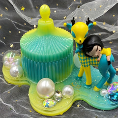 Circular Striped Storage Box Silicone Mold With Lid