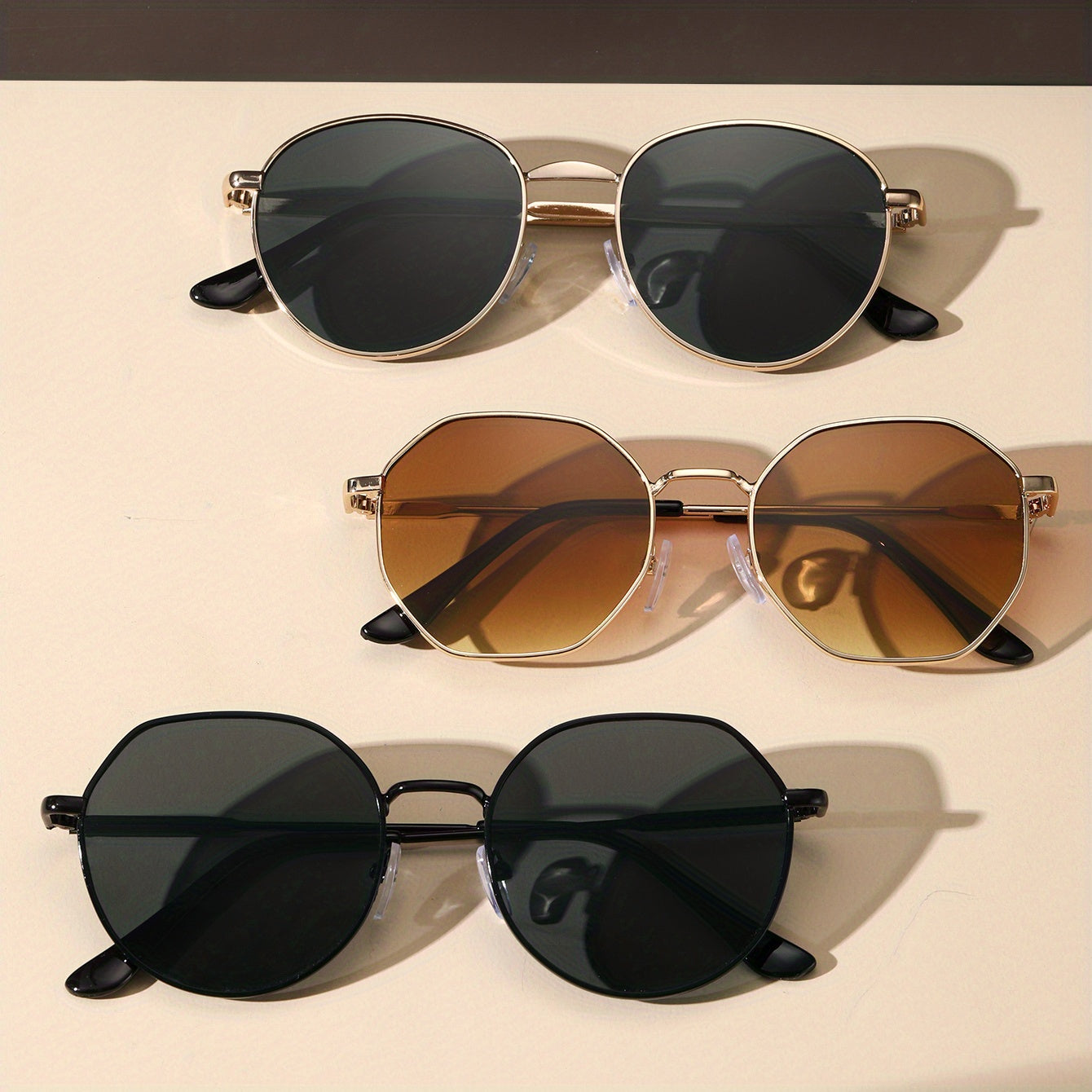 Retro Metal Sunglasses 90s UV400 Sun Shades Glasses