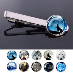 1pc Wolf Head Tie Clip Silver Metal Necktie Clip Suit Accessories Gift