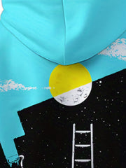 Boy's Astronaut Print Hoodie Kid's Hooded Sweatshirt