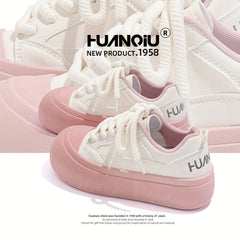 Women's Letter Graphic Board Shoes Non slip Height Increased Sports Sneakers