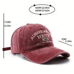 Letter Embroidery Baseball Cap Retro Outdoor Sun Protection Peaked Cap