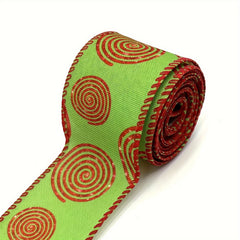 4 57m Christmas Wired Ribbon Candy Cane Burlap Red Green Xmas Crafts