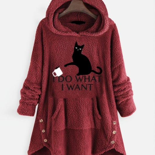 Teddy Cartoon Pattern Hoodie Long Sleeve Sweatshirt