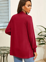 Dual Pockets Open Front Coat Casual Long Sleeve Coat