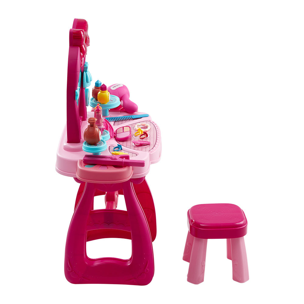 Princess Vanity Set Light Up Mirror Toy Makeup Desk for Girls