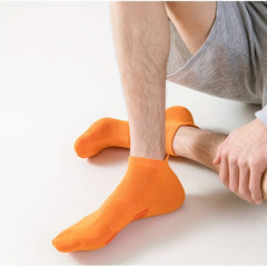 5 Pairs Men's Thin Cotton Sport Anklets for Running Football Basketball
