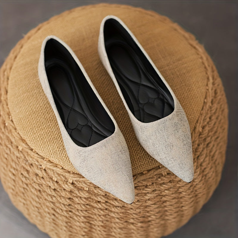 Women's Solid Denim Flat Shoes Casual Slip On Shoes