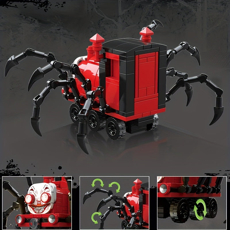 Horror Game Red Spider Little Train Puzzle Building Block Toy Halloween Gift