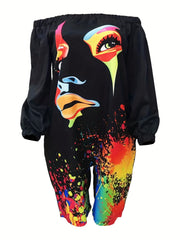Off Shoulder Romper Jumpsuit Long Sleeve Casual Women's Clothing
