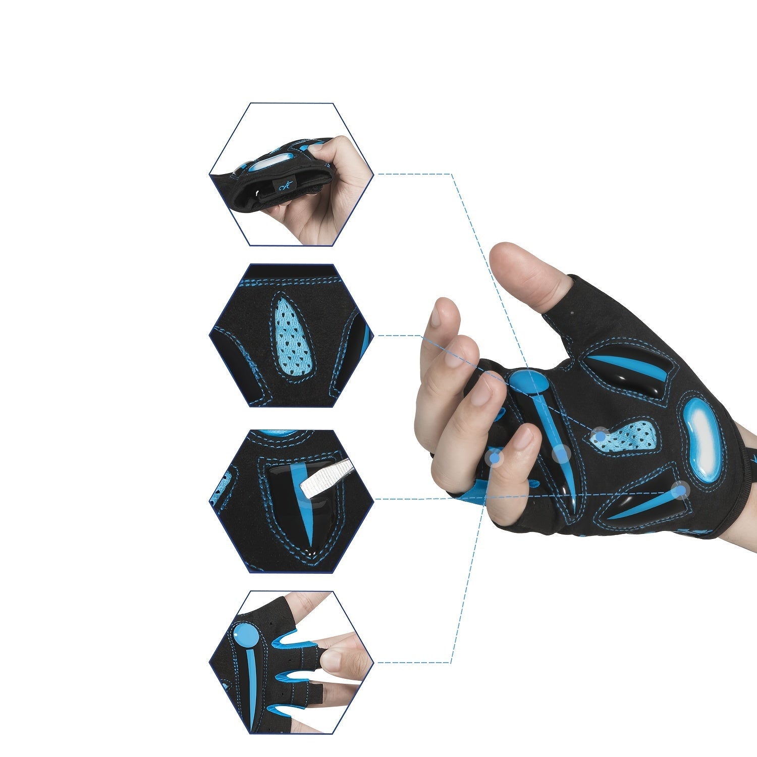 Moreok Liquid Gel Pad Cycling Gloves Comfortable Breathable Men Women