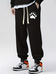 Paw Print Drawstring Sweatpants Men's Casual Pants Spring Summer Wear
