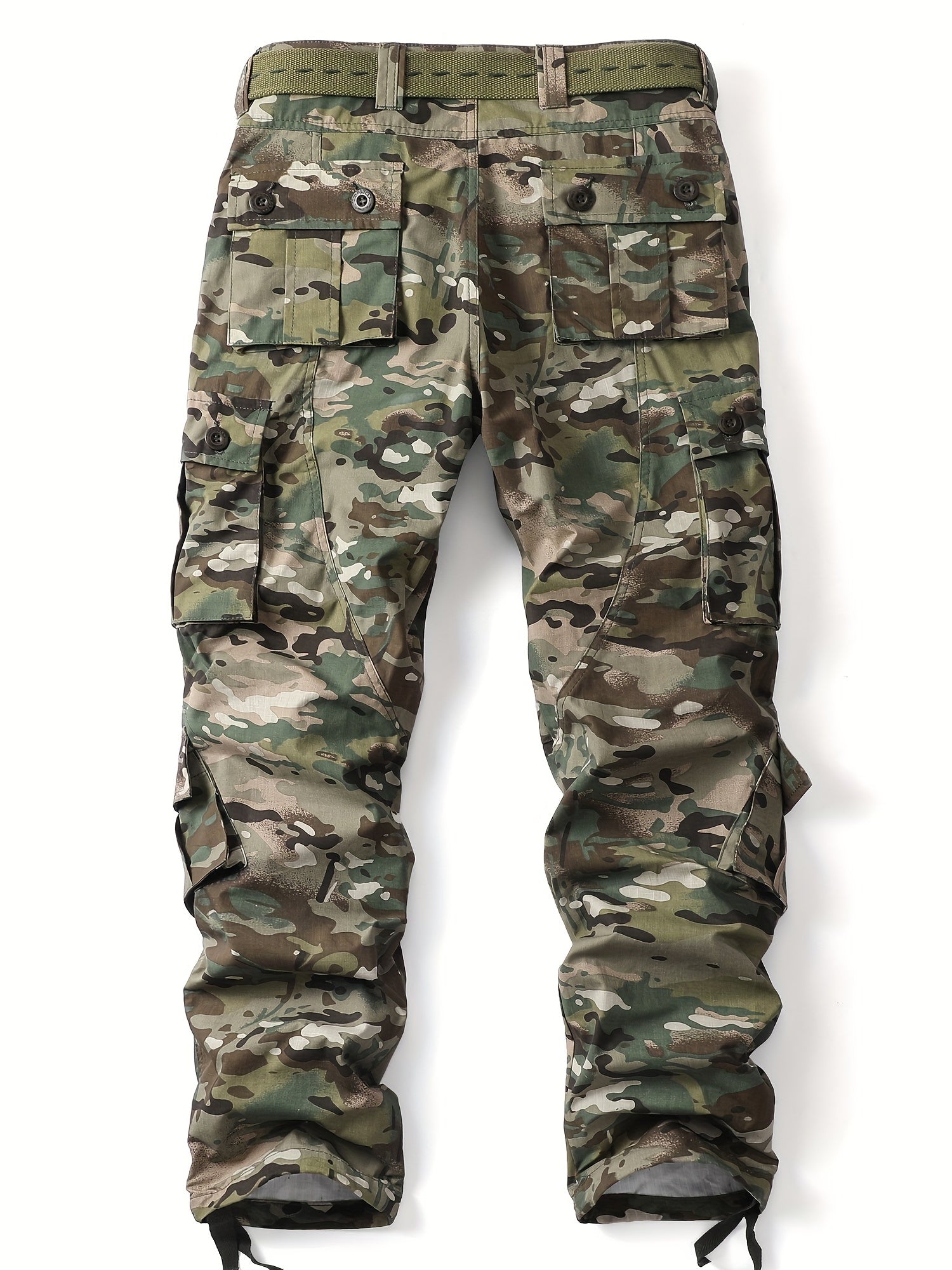 Men's Camo Cargo Pants Loose Fit Outdoor Work Hiking Fishing Angling