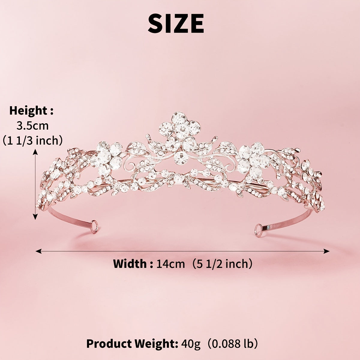 Silver Flower Queen Crowns Crystal Tiara