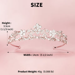 Silver Flower Queen Crowns Crystal Tiara