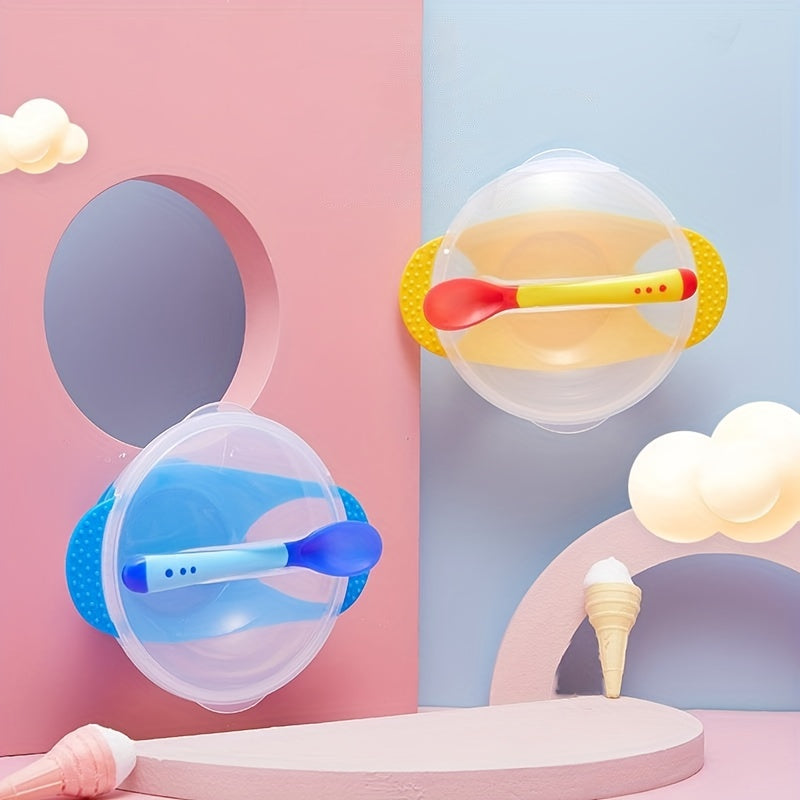Temperature Sensitive Spoon Baby Bowl with Suction Cup