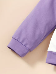 Girls Butterfly Print Hoodie & Sweatpants 2pcs Set for Spring & Autumn