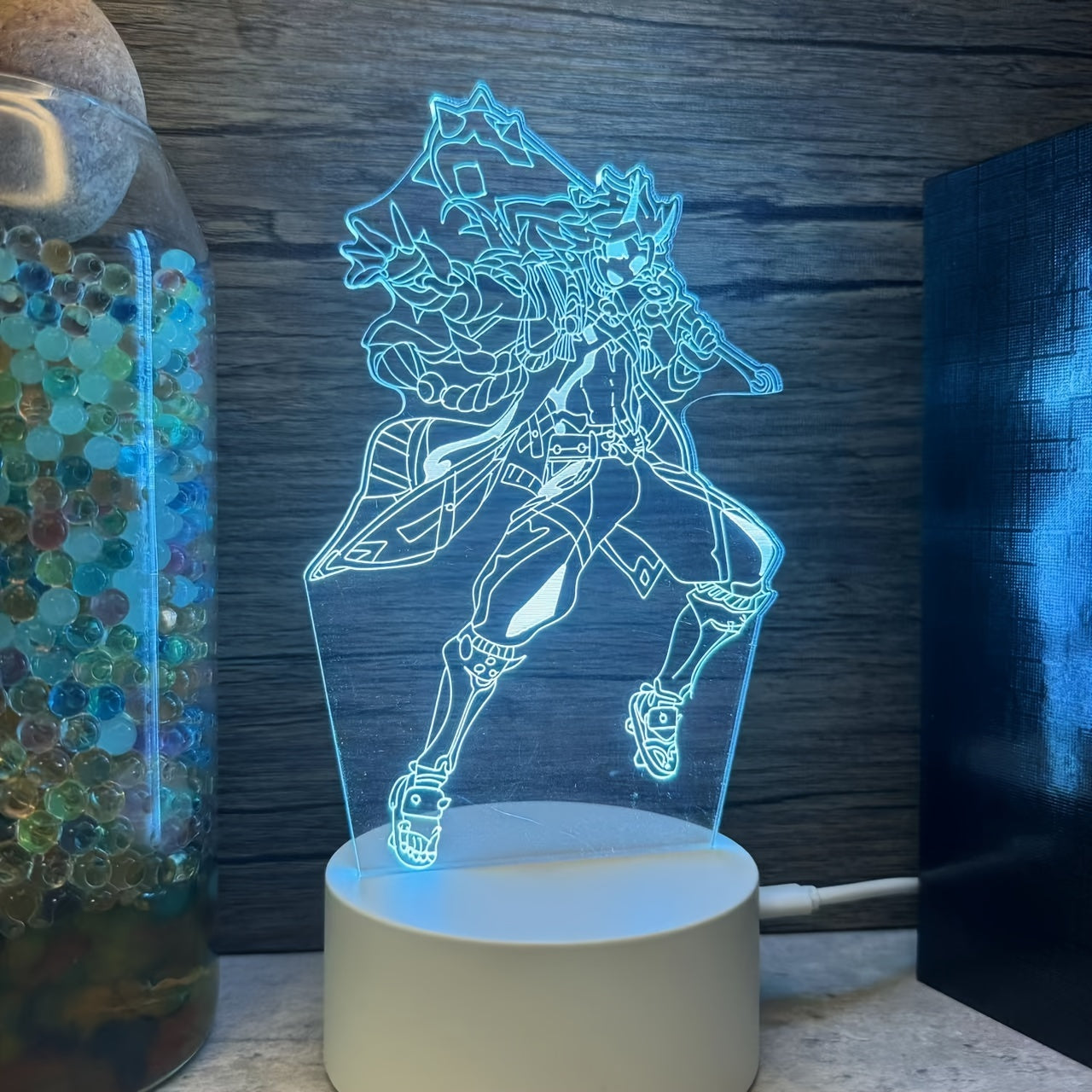 LED 3D Night Lights Acrylic Touch Lights for Bedroom Table Lamps