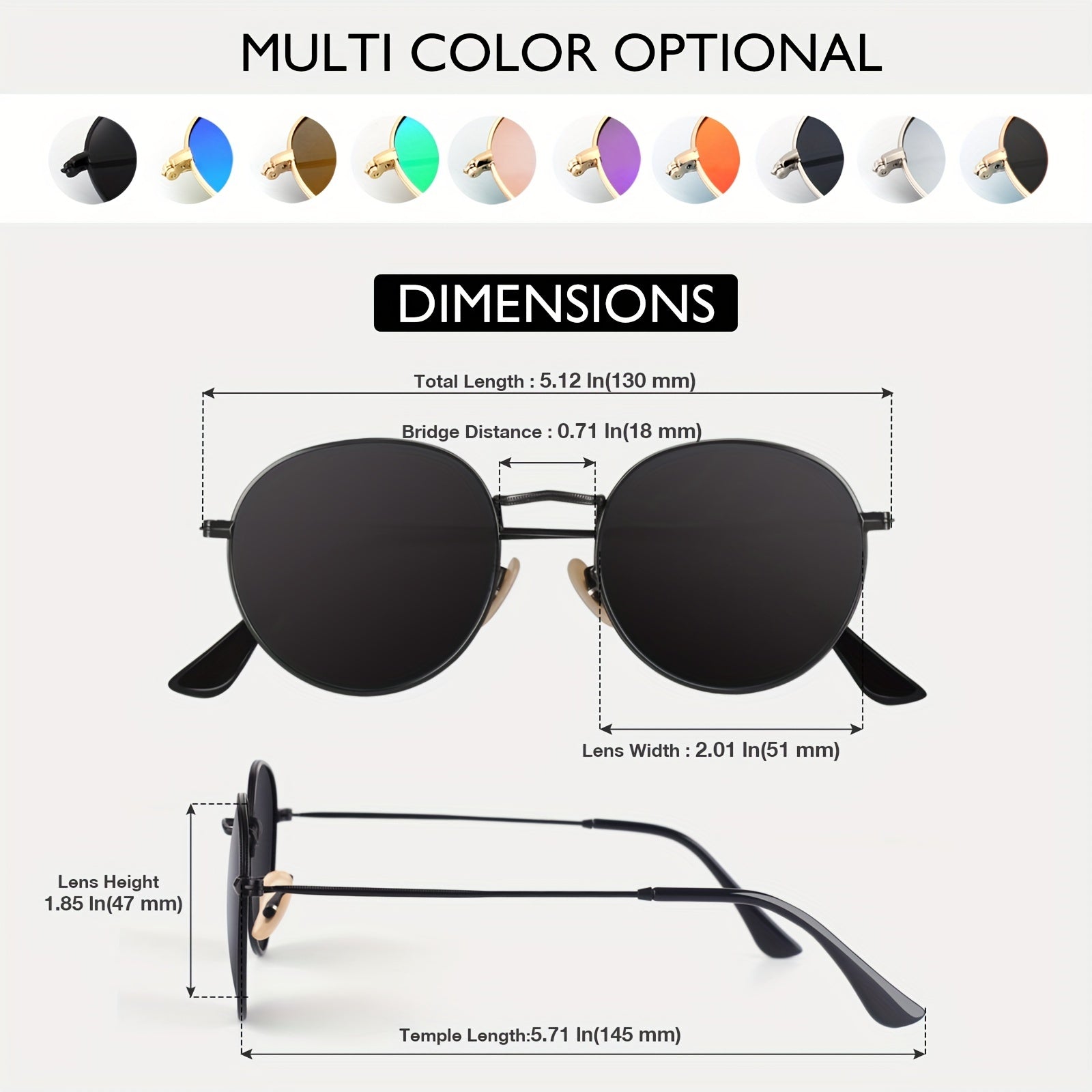 EYEOJO Round Polarized Sunglasses Retro Circle Sunglasses