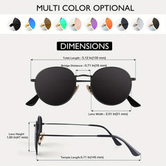 EYEOJO Round Polarized Sunglasses Retro Circle Sunglasses