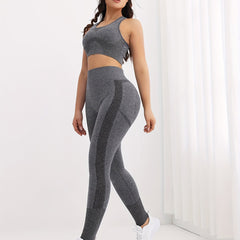 Slim Fit Yoga Set Crop Top & Seamless Fitness Pant Sports Suit