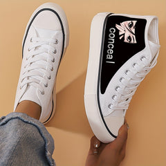 Anime Girl Pattern Lightweight High Top Breathable Canvas Sneakers