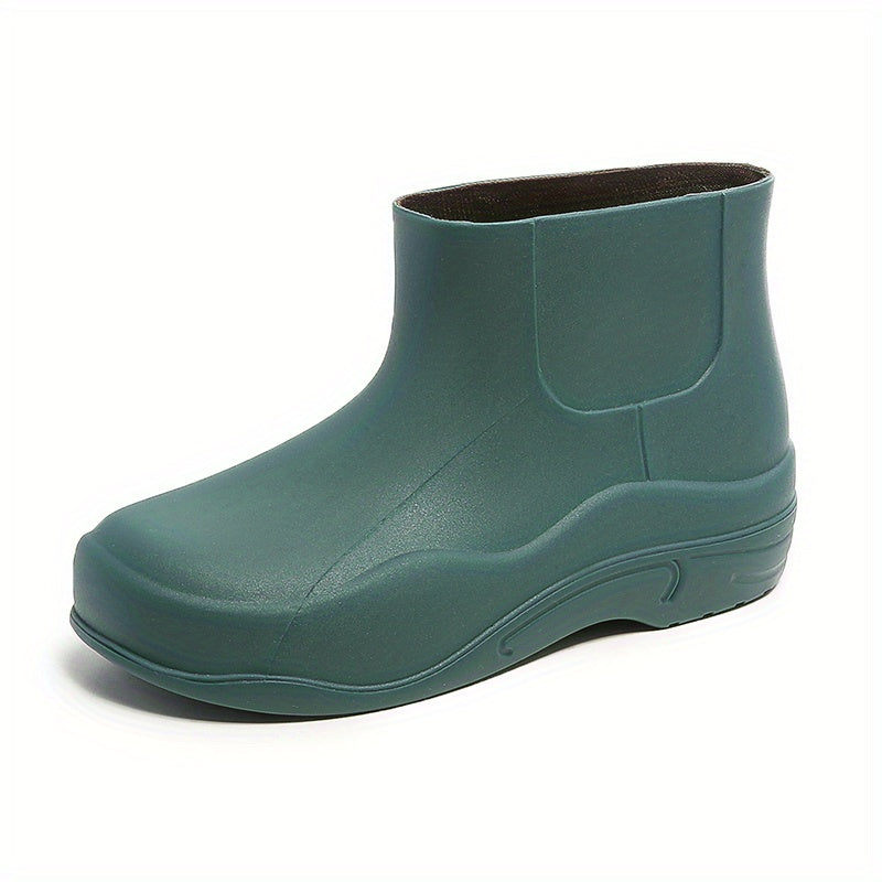 Women's Solid Non-slip Chunky Rain Boots - Waterproof Short Boots