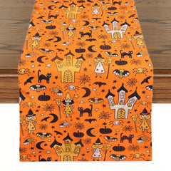 Spider Web Pumpkin Table Runner 33x182 cm Halloween Decor