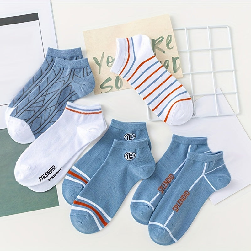 Men's Solid Striped Liner Anklet Socks - Soft & Breathable