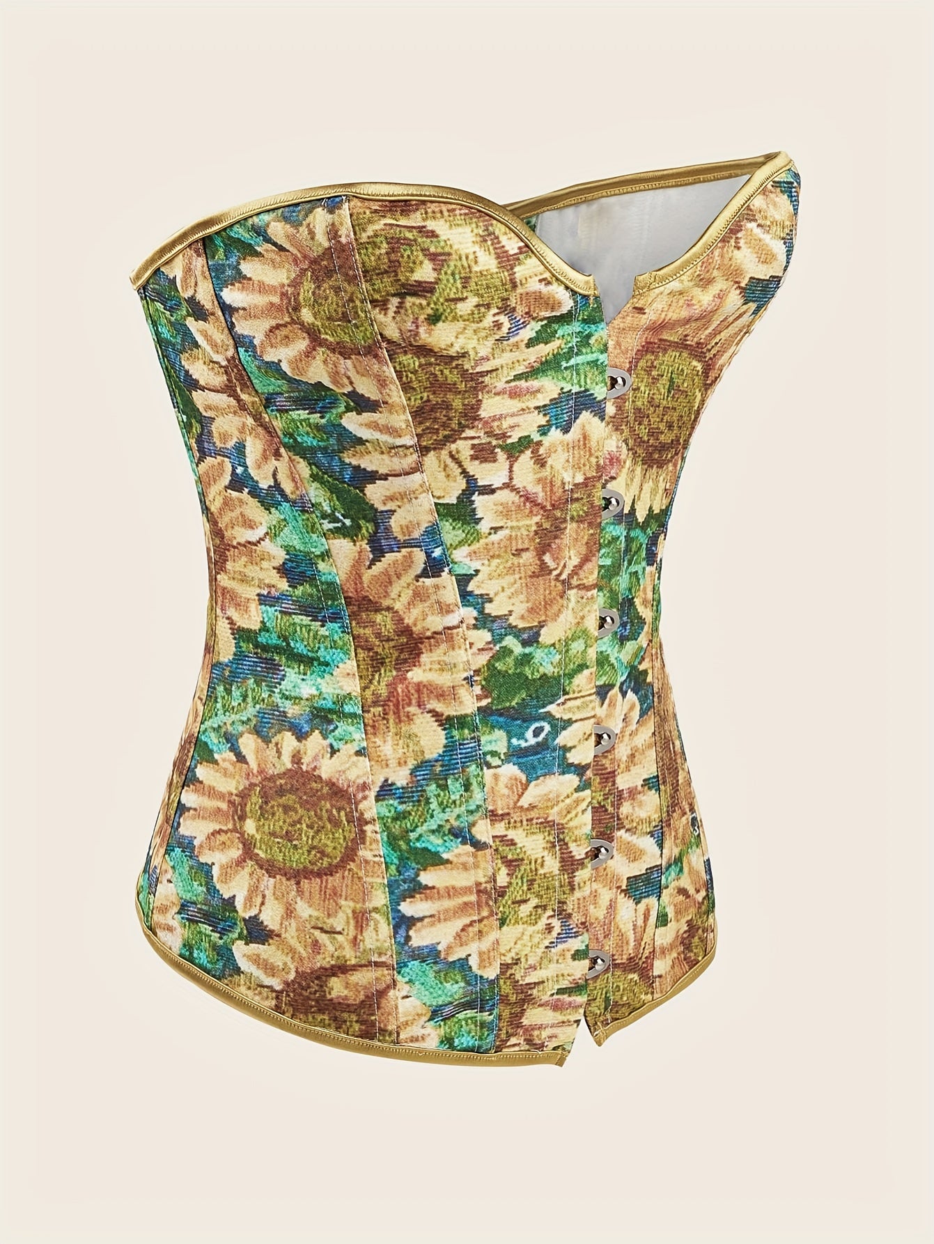 Floral Print Corset Bustier Tummy Control Body Shaper