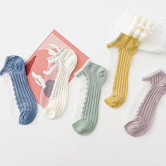 5 Pairs Lace No Show Socks Assorted Boat Socks Women's Stockings
