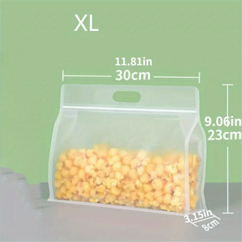 5pcs Leakproof Food Storage Bag Transparent Organizer for Kitchen and Travel