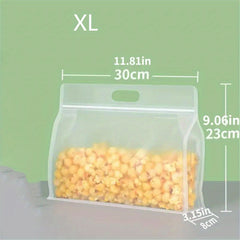 5pcs Leakproof Food Storage Bag Transparent Organizer for Kitchen and Travel