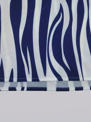 Abstract Ripple Print Dress Sleeveless V Neck Casual