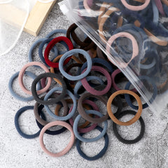 50pcs Girl Mixed Colors Hair Ties High Elastic Hair Accessories