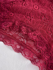 4pcs Floral Lace Briefs Scallop Trim Panties Women's Lingerie
