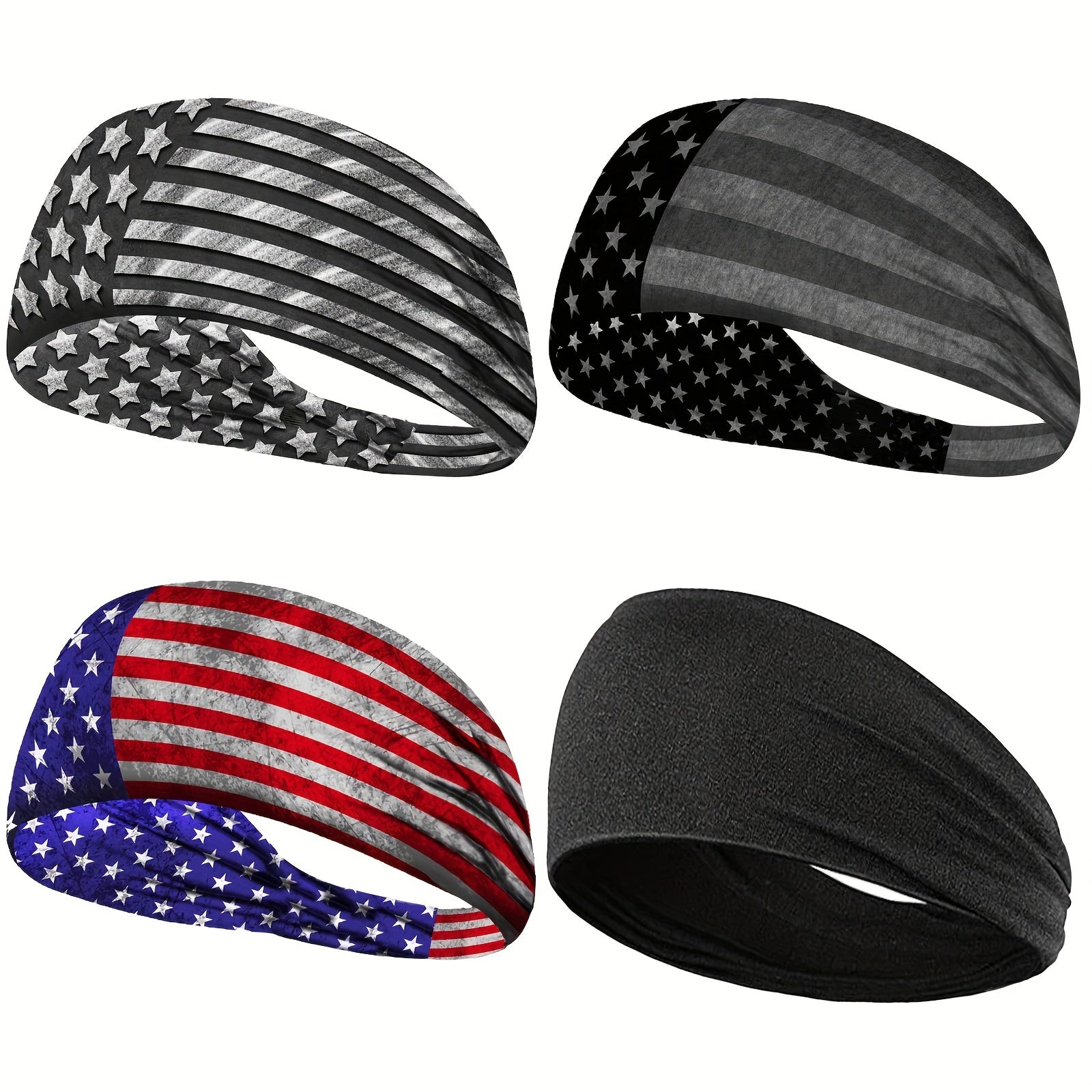 American Flag Pattern Headband Soft Sweat Absorbing Hairband